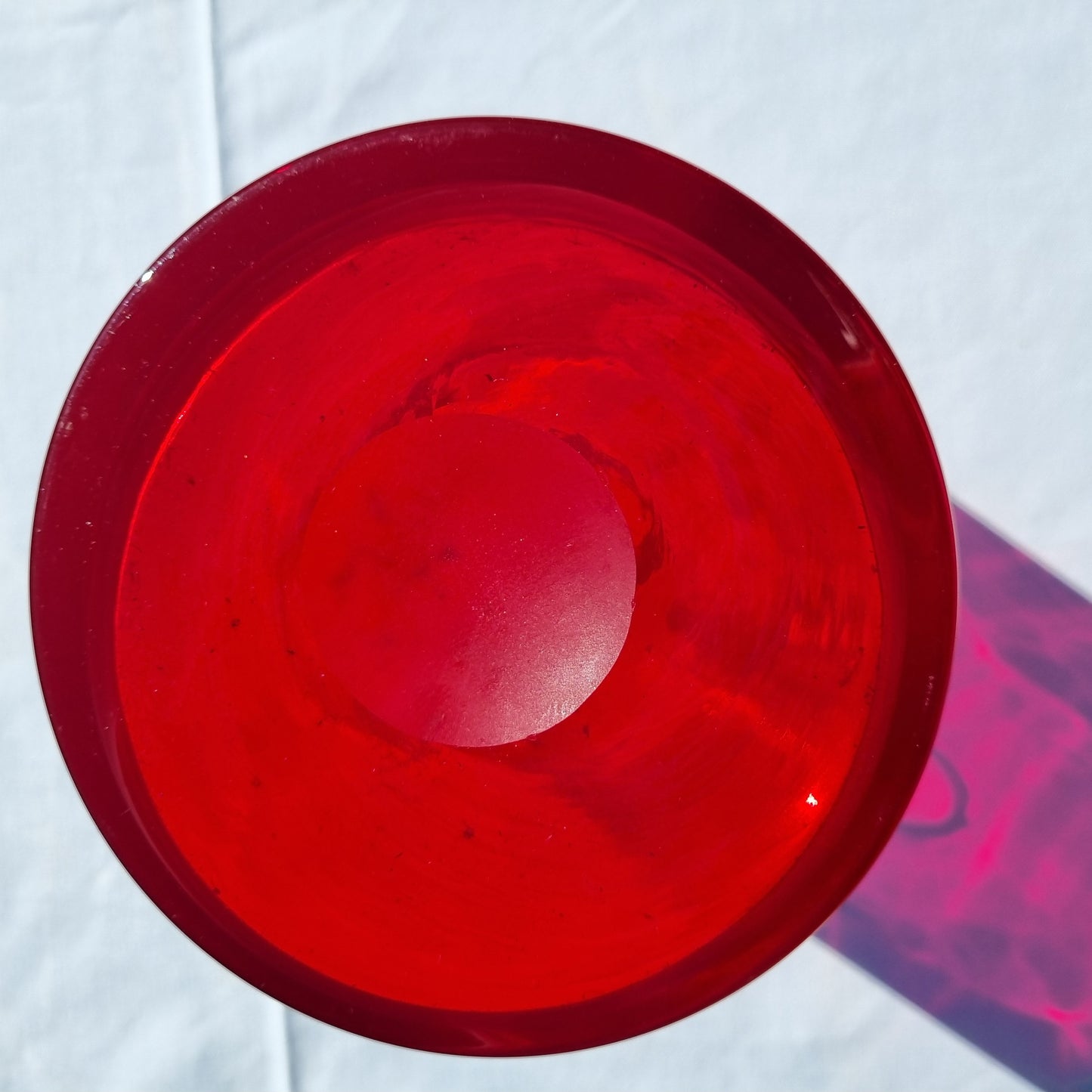 Organic red glass vase