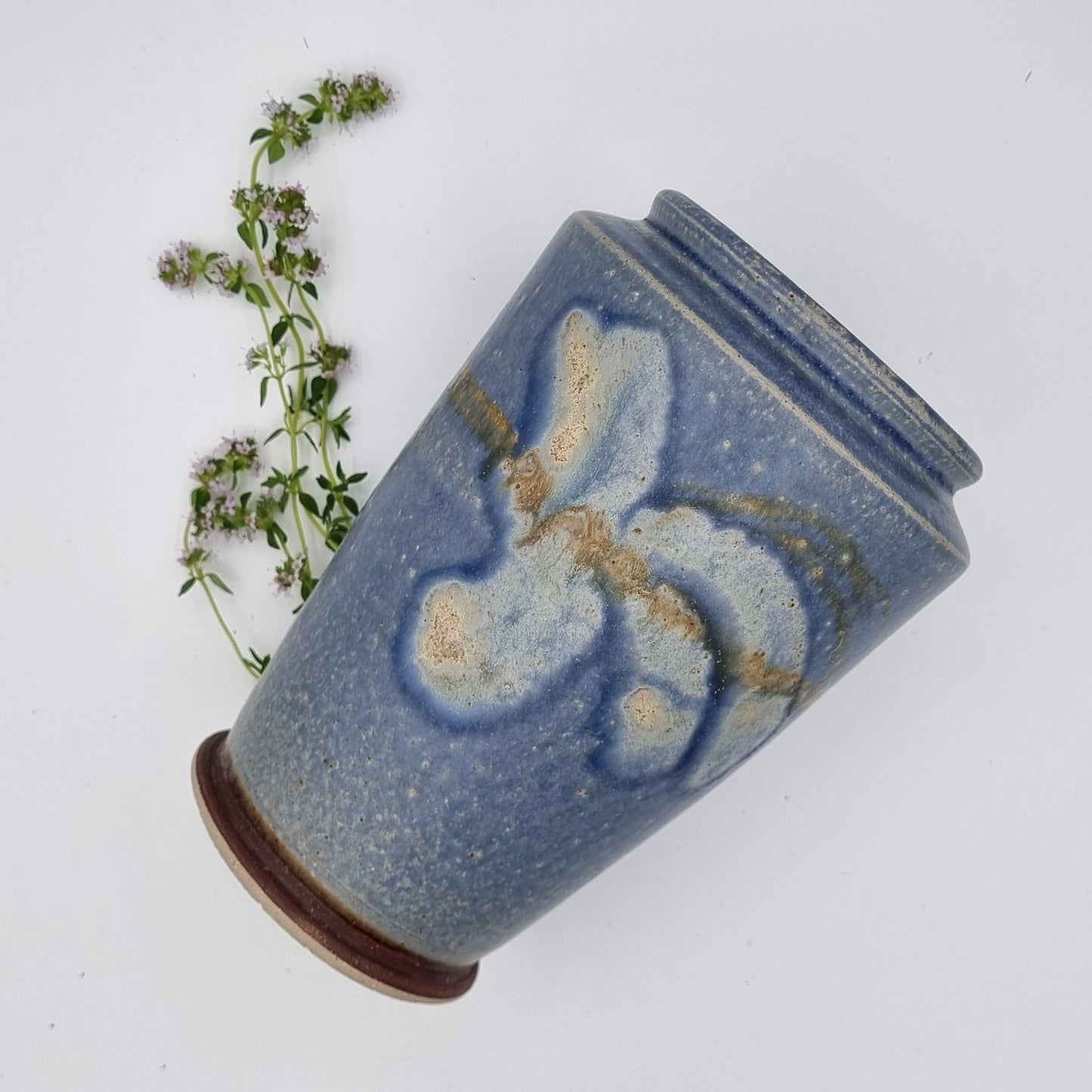 Blue stoneware vase