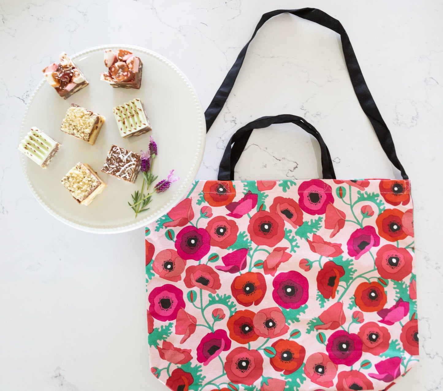 Cotton tote bag - poppies