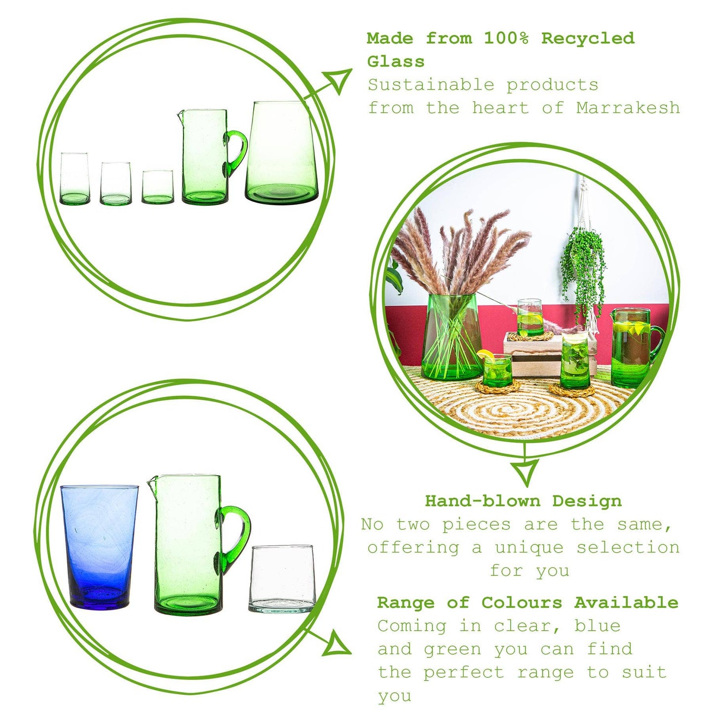 Recycled Highball Glass - 325ml - Green