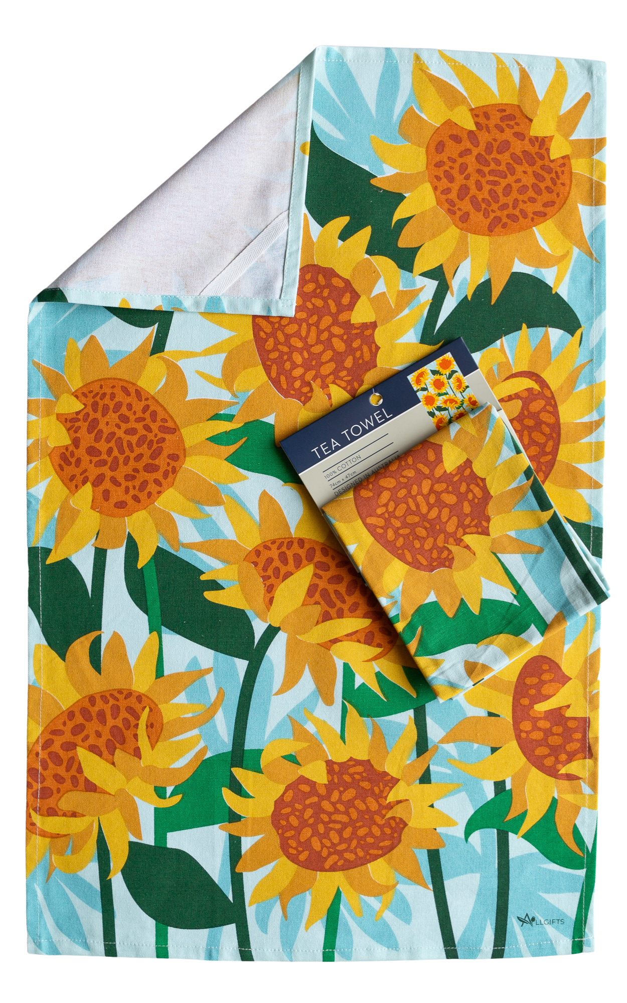 100% cotton tea towel - sunflowers