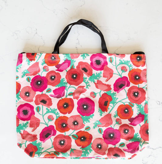 Cotton tote bag - poppies