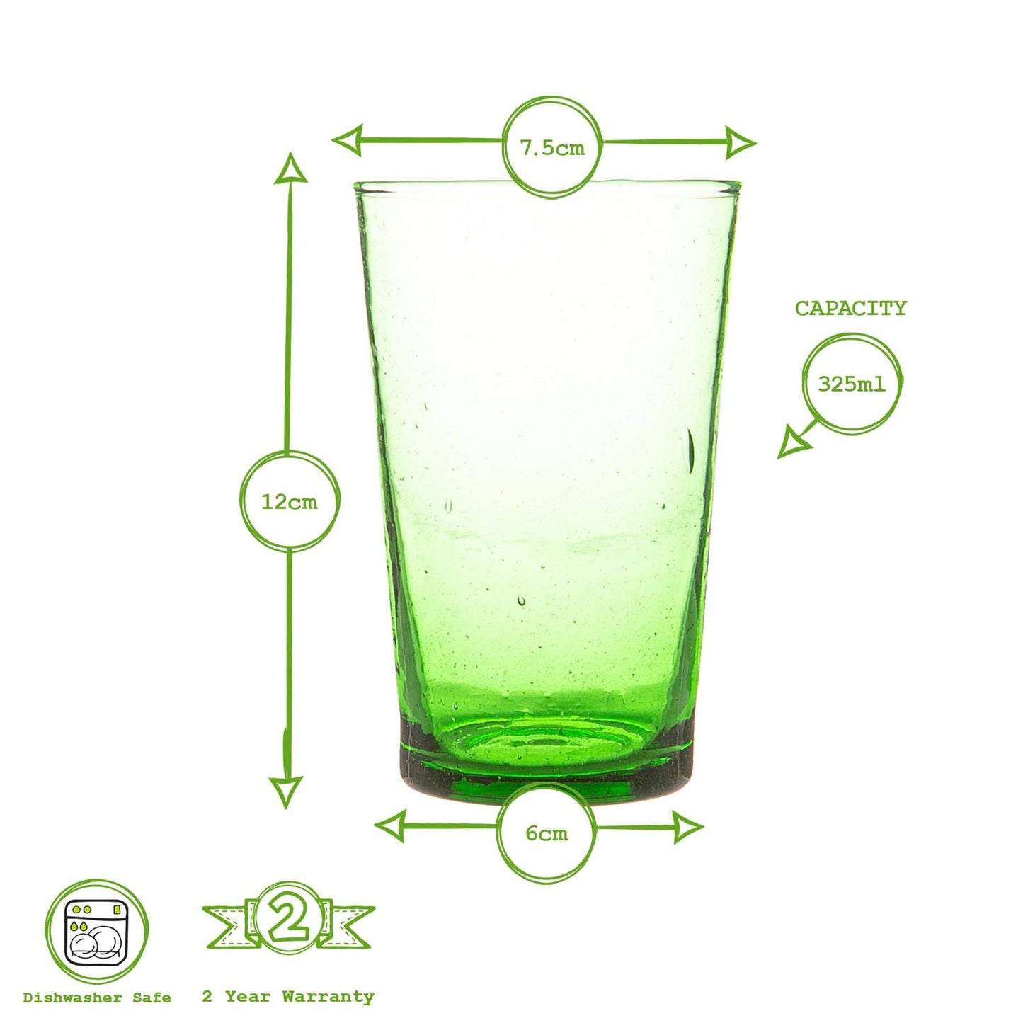 Recycled Highball Glass - 325ml - Green