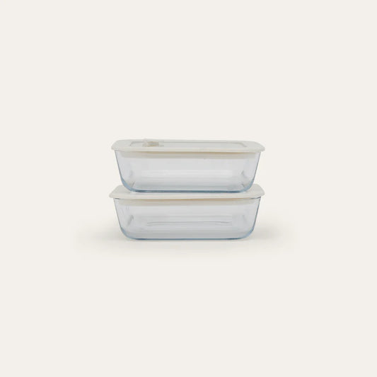 Square glass food containers