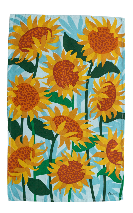 100% cotton tea towel - sunflowers