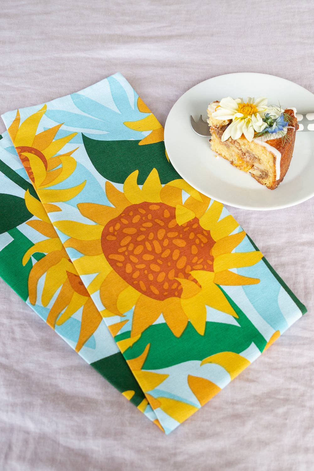 100% cotton tea towel - sunflowers