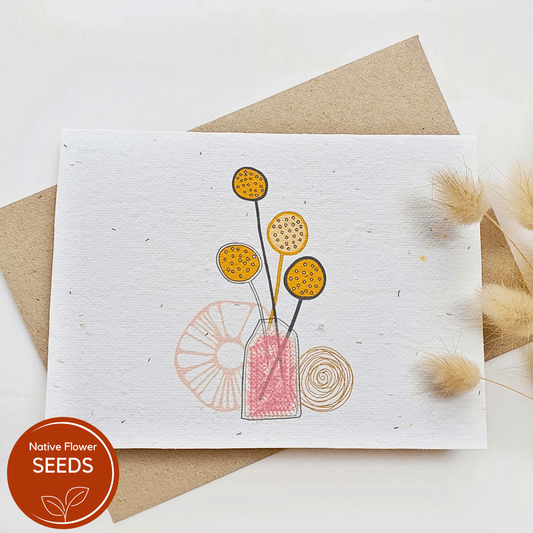 Plantable Billy Buttons Day Card - Swan River Daisy